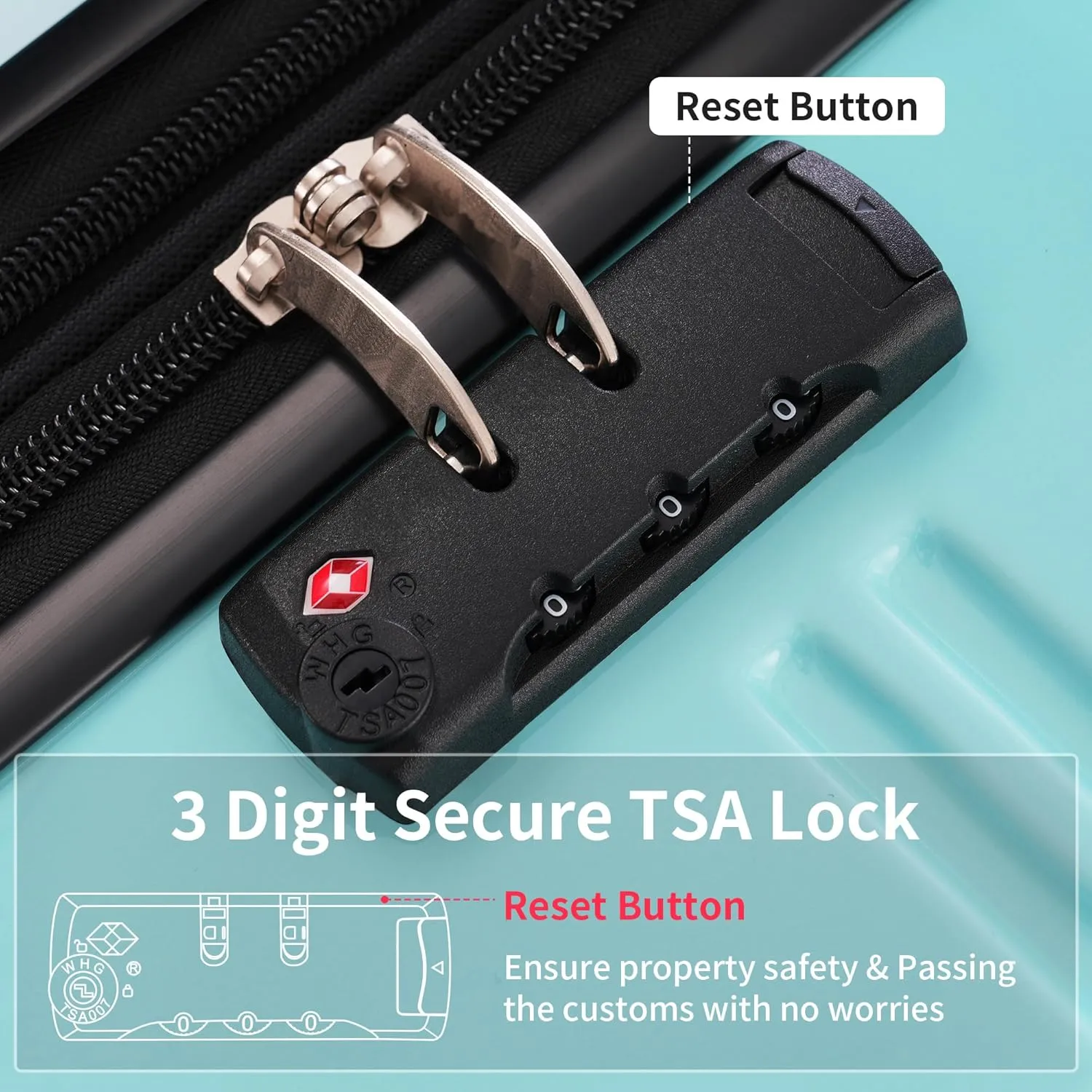 Hardshell Luggage Sets 3 pcs Spinner Suitcase with TSA Lock Spinner Wheel Suitcases Lightweight-20 24" 28" Luggages (Blue Multi)