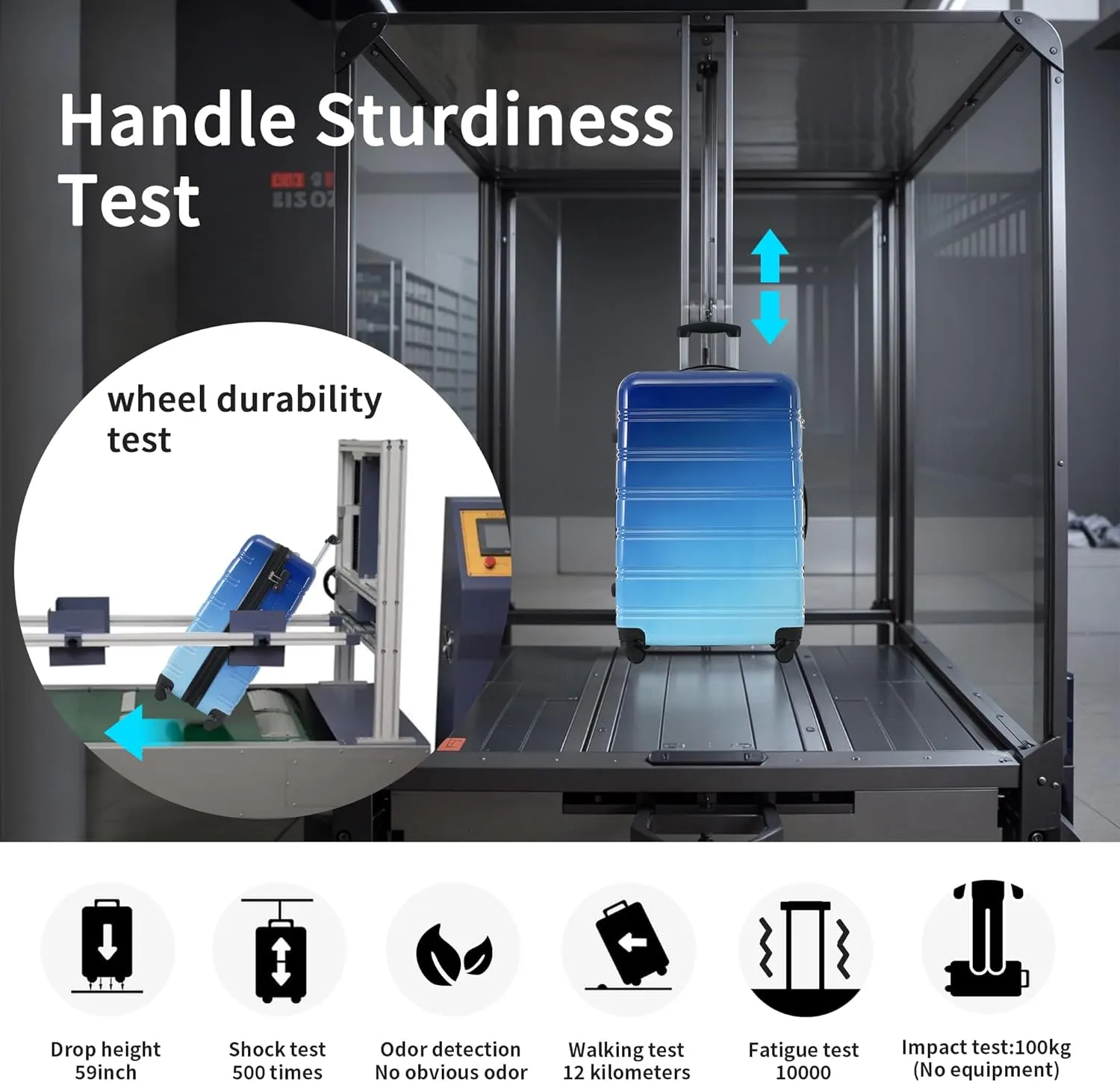 Hardshell Luggage Sets 3 pcs Spinner Suitcase with TSA Lock Spinner Wheel Suitcases Lightweight-20 24" 28" Luggages (Blue Multi)