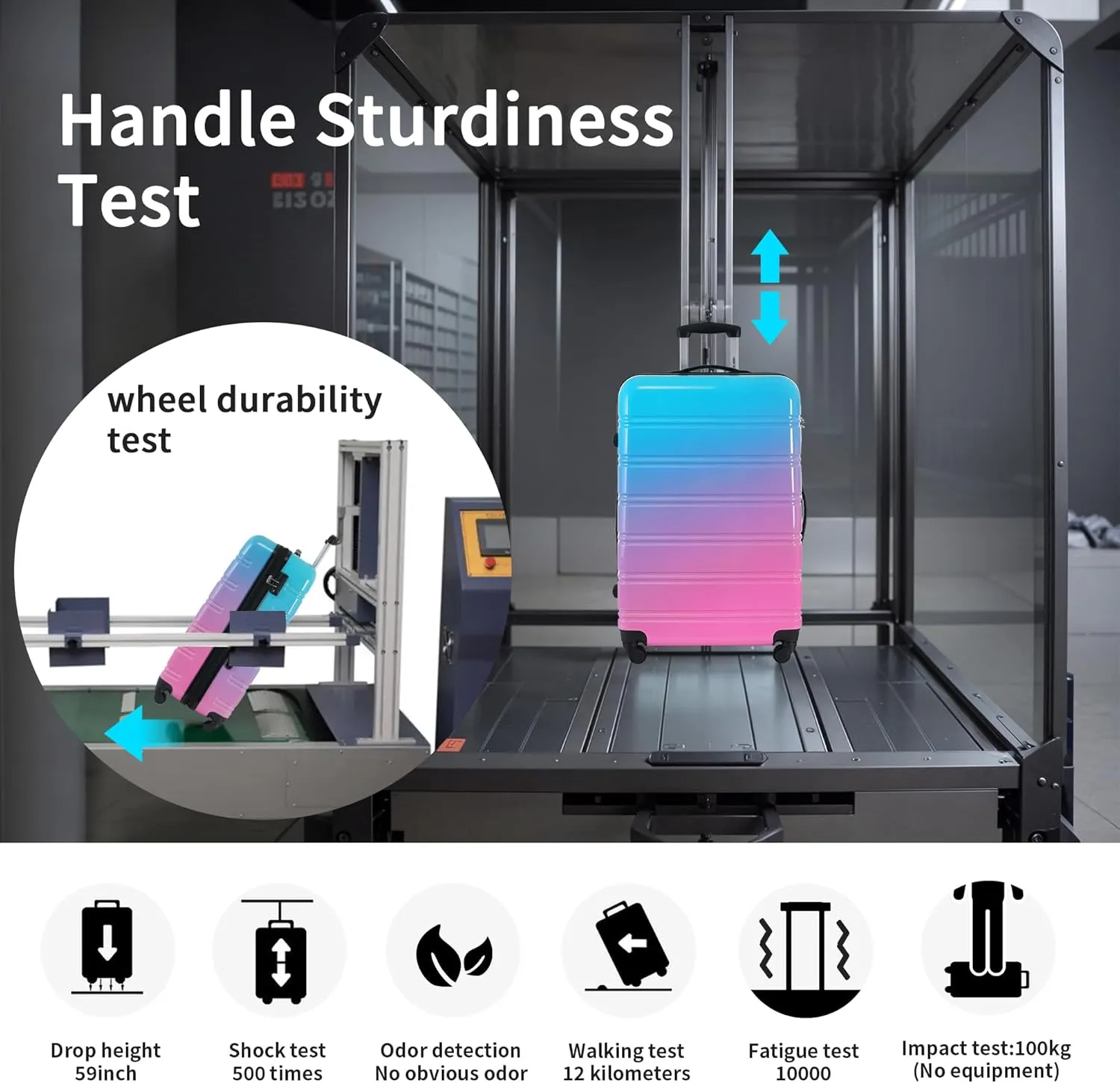 Hardshell Luggage Sets 3 pcs Spinner Suitcase with TSA Lock Spinner Wheel Suitcases Lightweight-20 24" 28" Luggages (Blue Red)