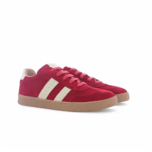 Jessy - Cuir rouge cerise blanc