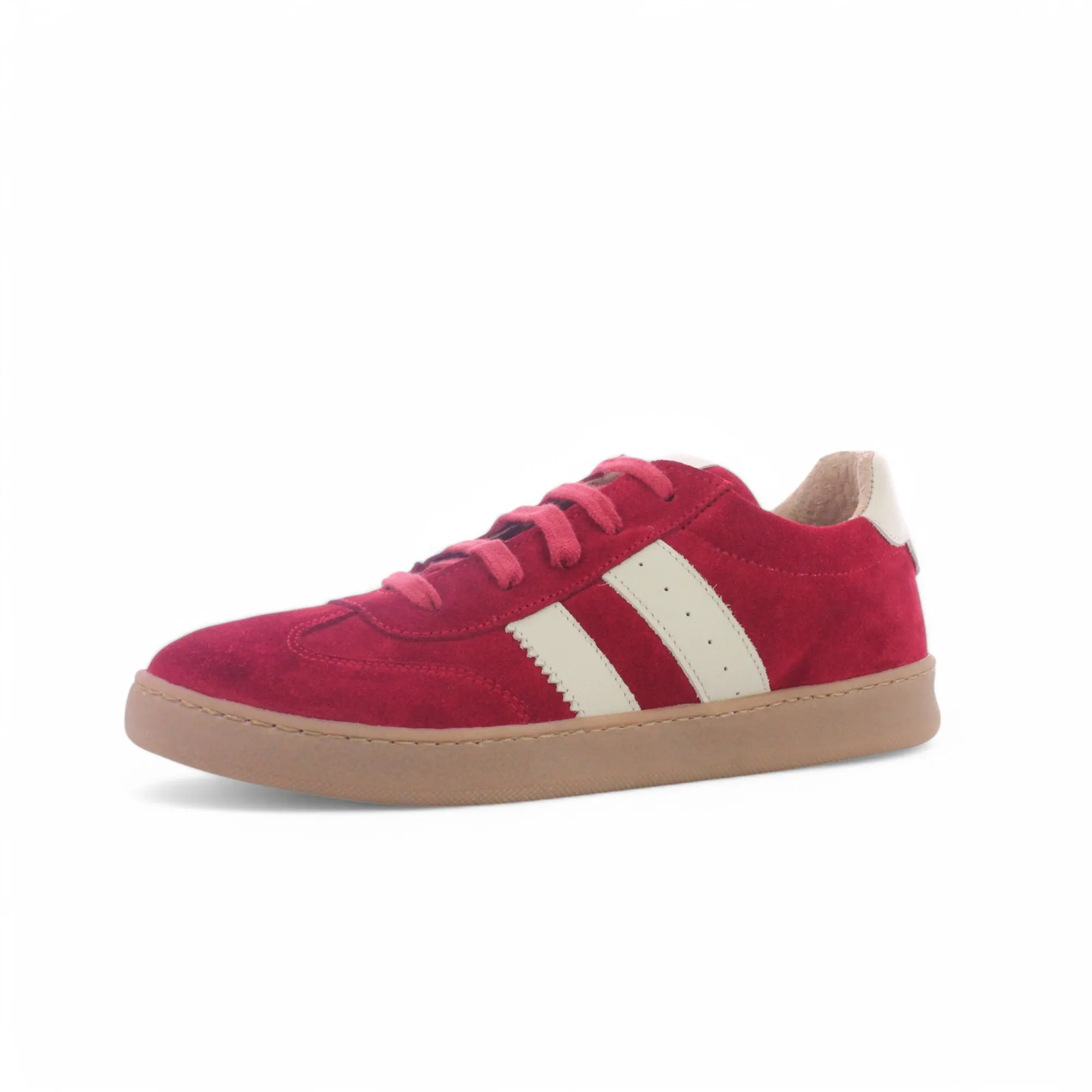 Jessy - Cuir rouge cerise blanc