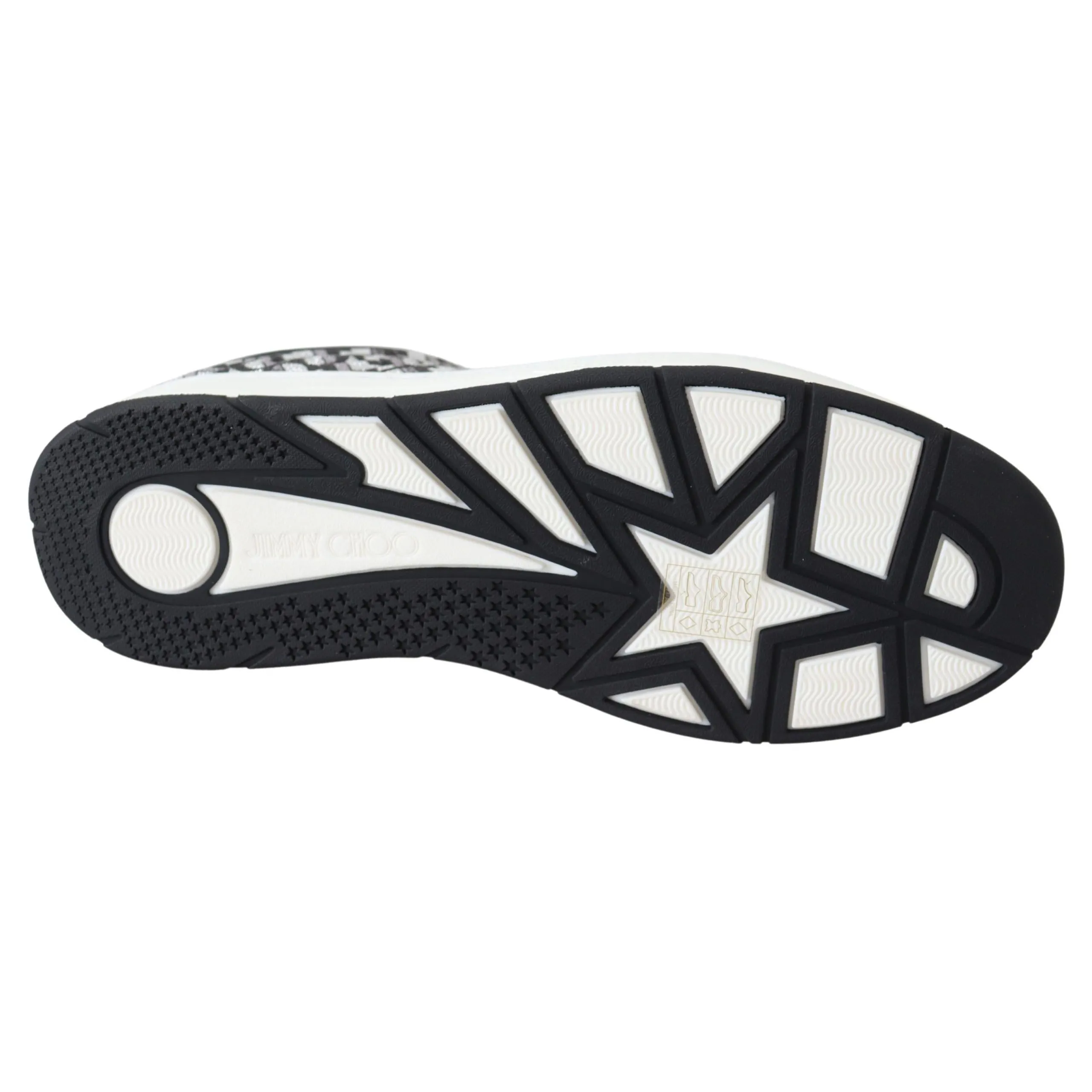 Jimmy Choo Glittering Slip-On Sneakers - Silver and Black