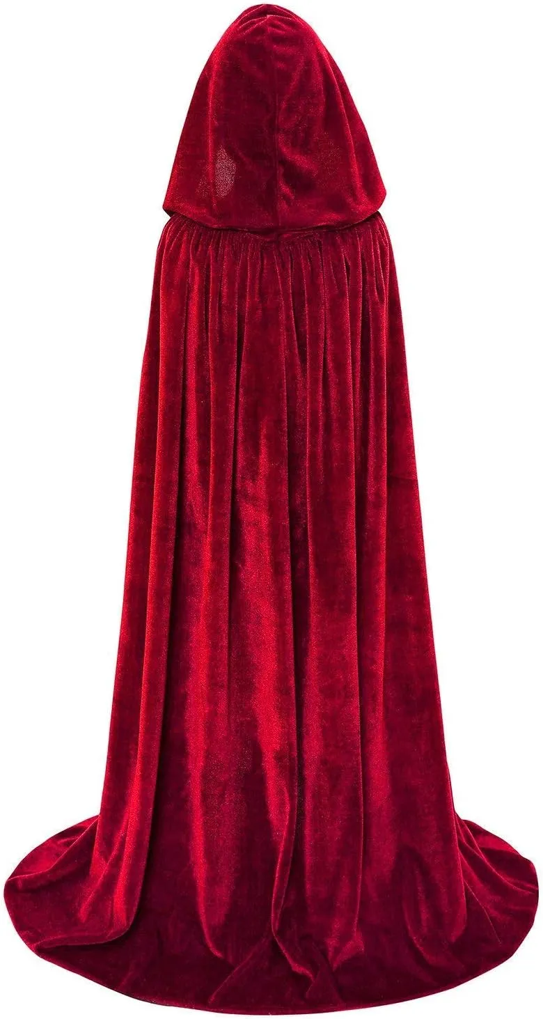 Kids Velvet Cloak Cape With Hooded For Halloween Christmas Cosplay Costumes
