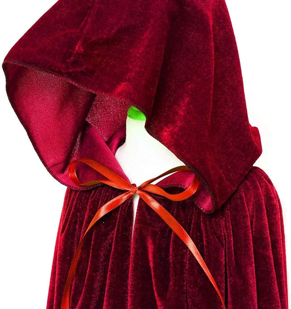 Kids Velvet Cloak Cape With Hooded For Halloween Christmas Cosplay Costumes