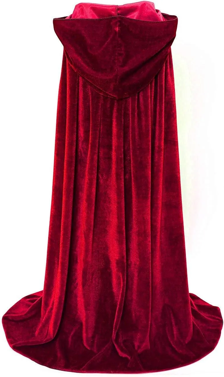 Kids Velvet Cloak Cape With Hooded For Halloween Christmas Cosplay Costumes