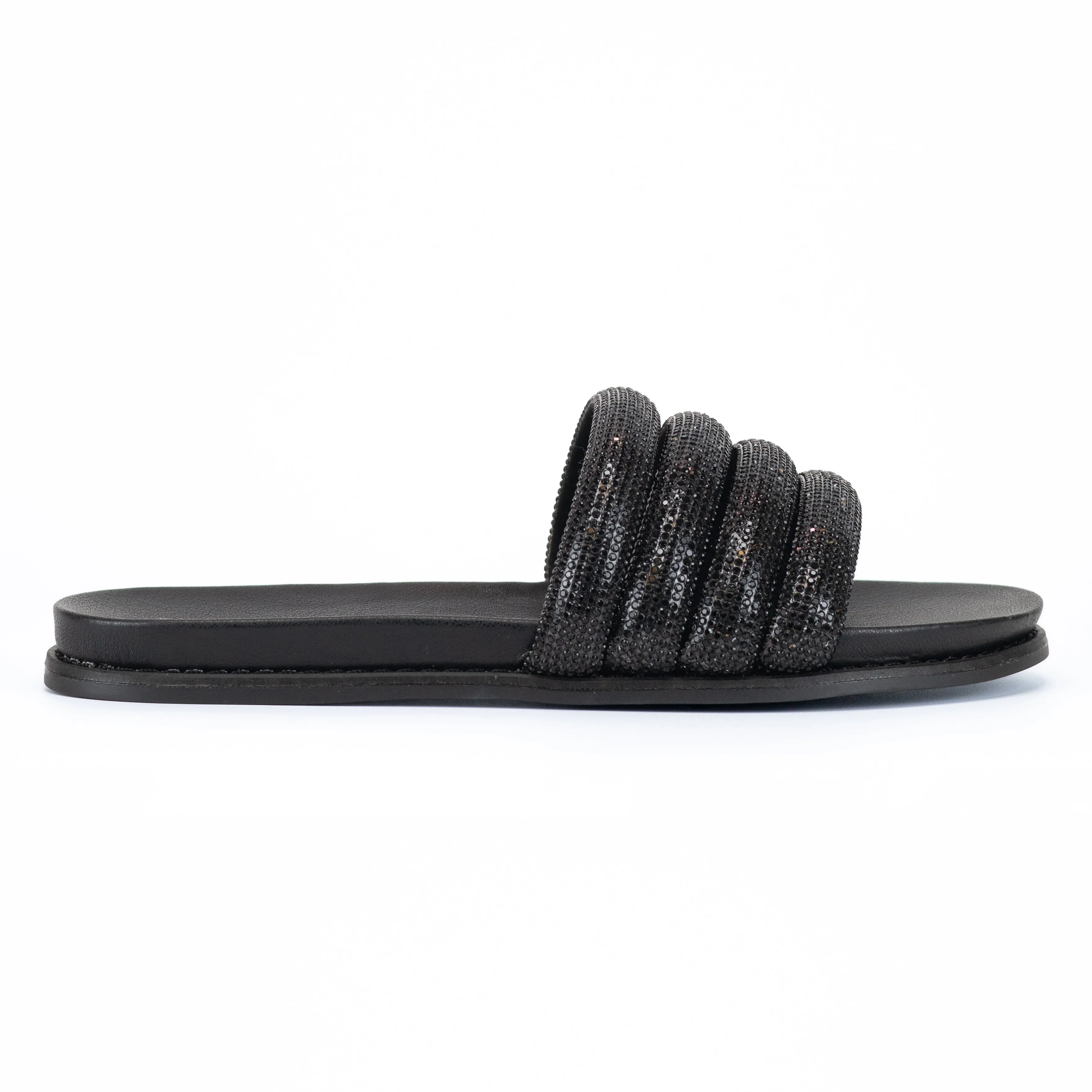 Kilter - Embellished Strap Slip-On Sandals, Open Round Toe, Stylish & Effortless for Casual Summer Looks