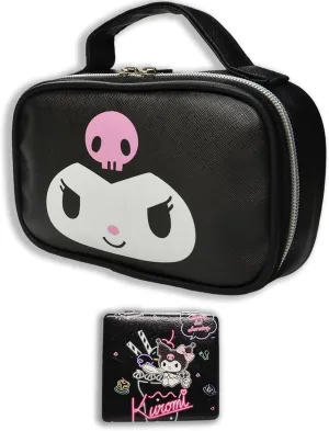 Kumi Travel Cosmetic Bag, Large Capacity Cartoon Cosmetic Pouch Makeup Bag with Zipper, PU Travel Toiletry Bag Makeup Accessories Organizer, Storage Bags Makeup Pouch for Women Girls