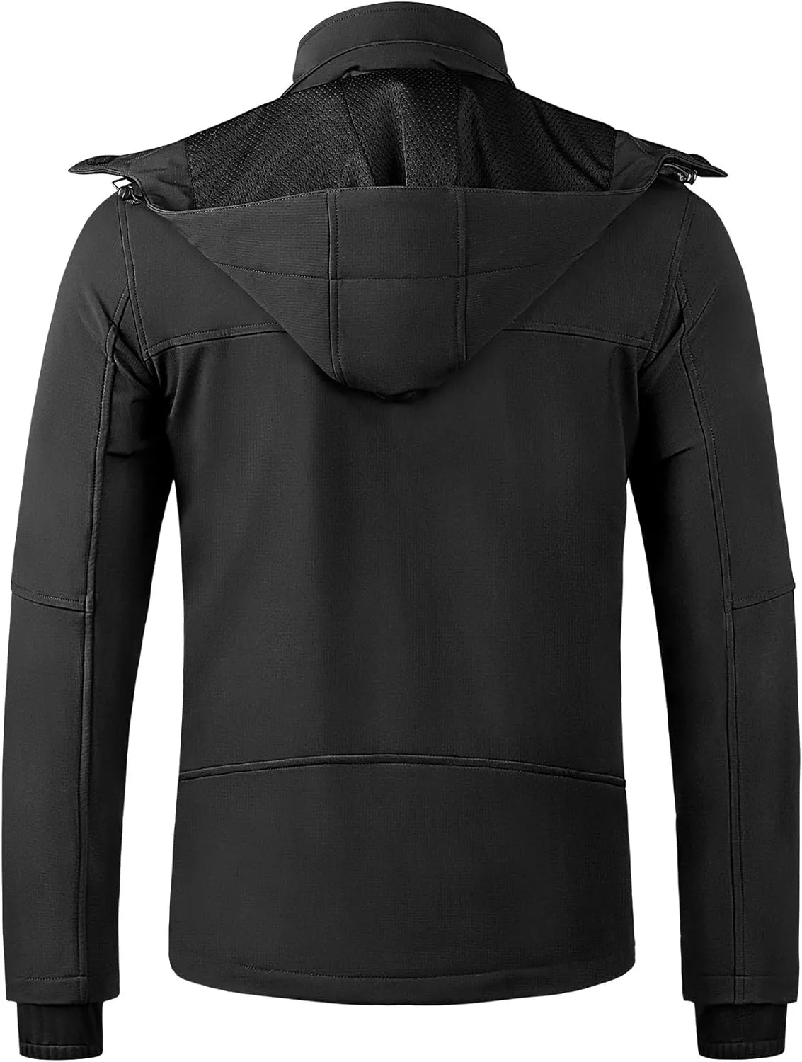KUTOOK Men's Fleece Jacket Hiking Running Jackets Softshell Hooded Windbreaker Coat Windproof Water Resistant Outdoor
