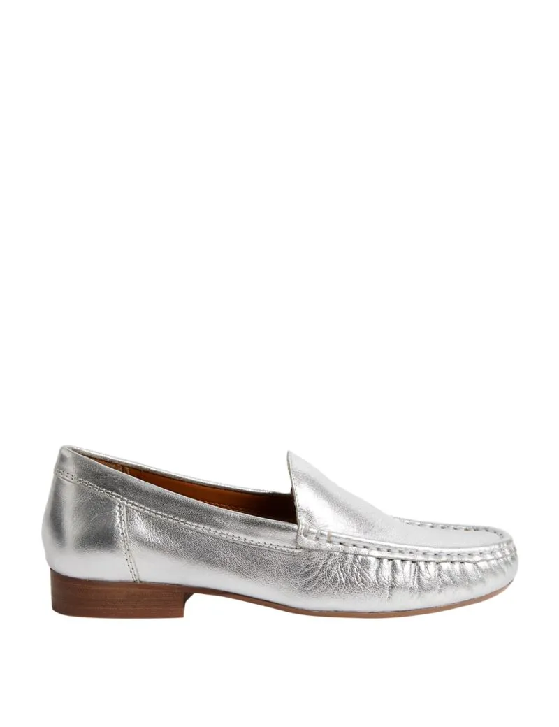 Leather Slip On Flat Loafers
