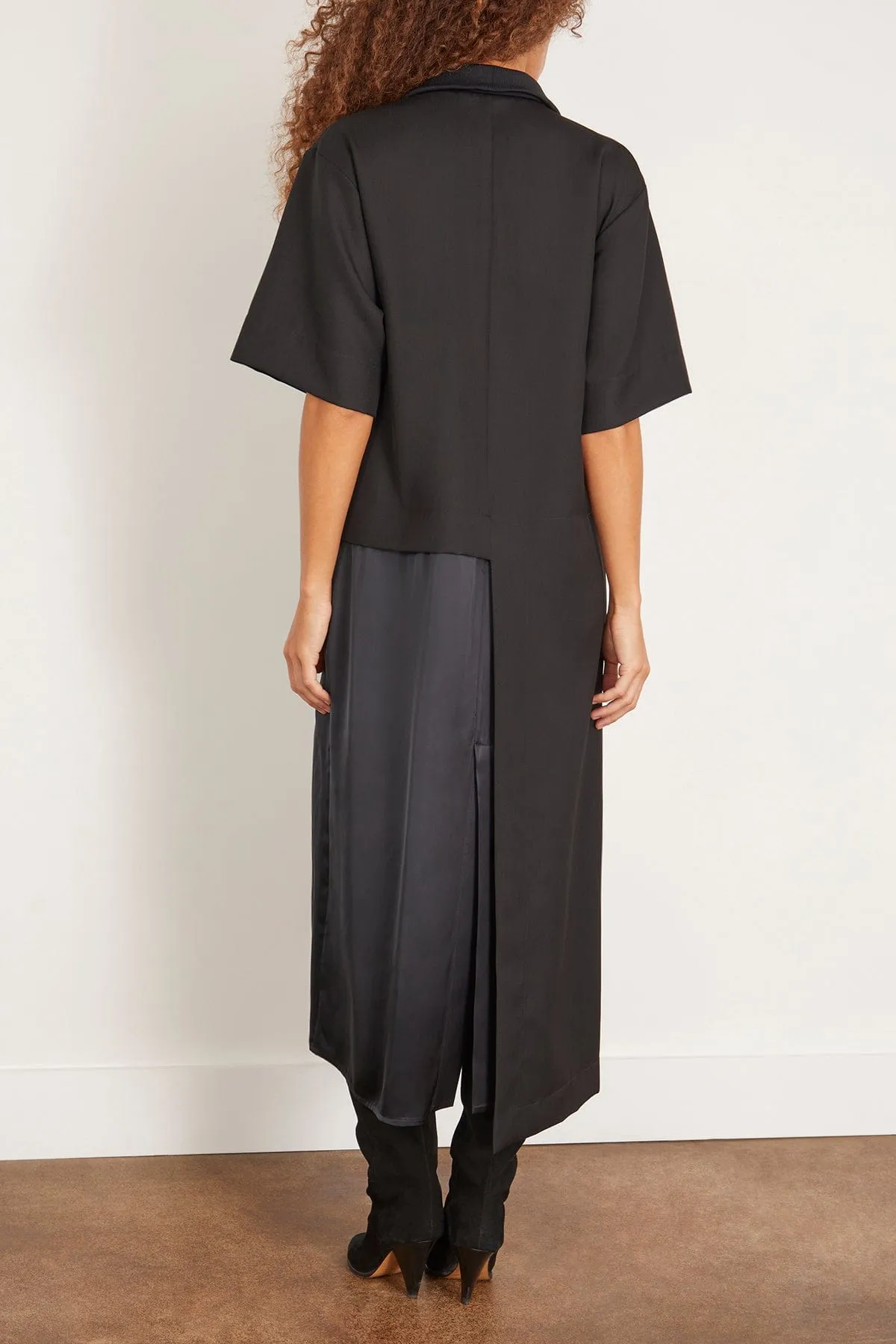 Long Sleeve Half Zip Dress in Black