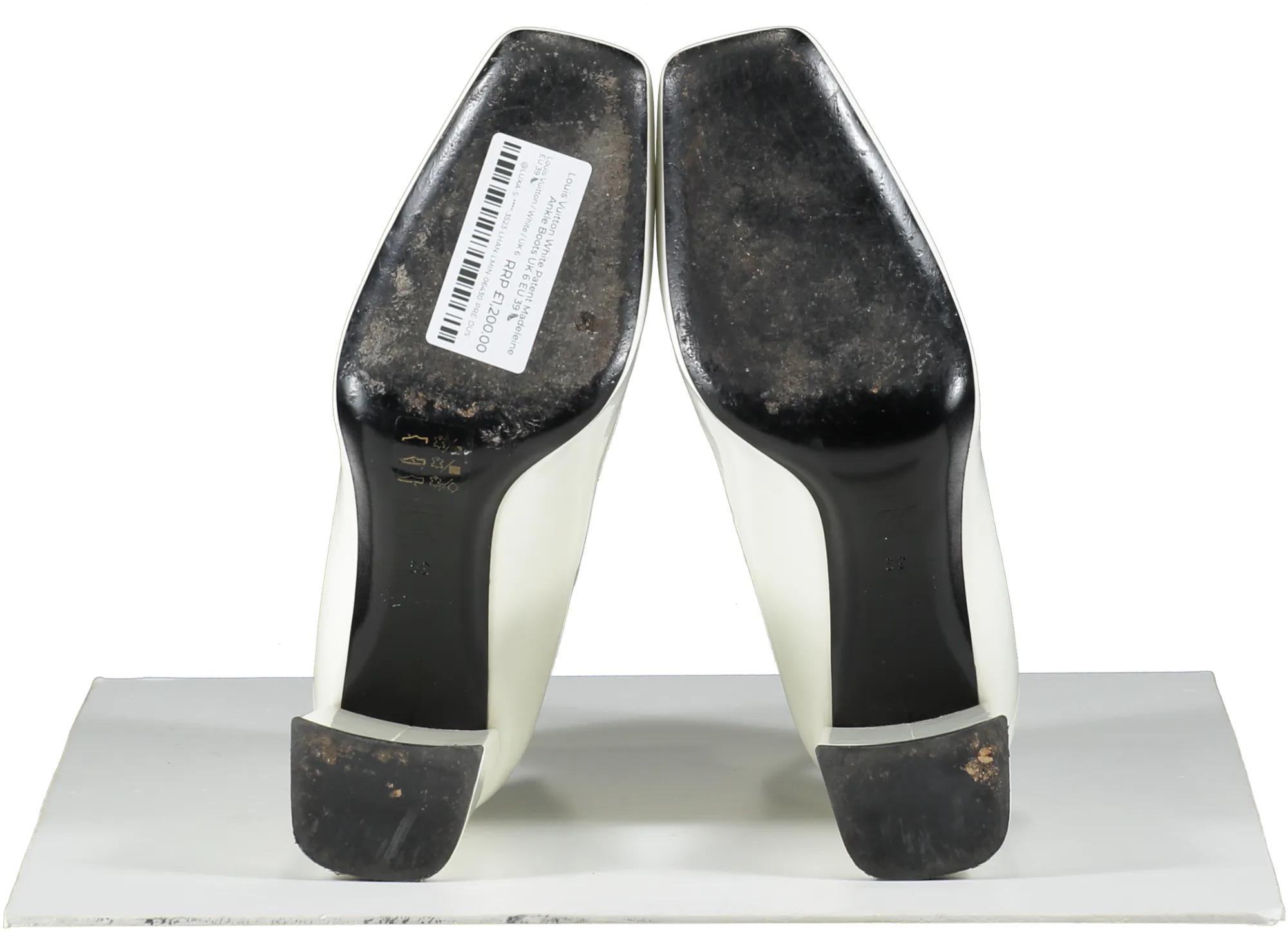 Louis Vuitton White Patent Madeleine Ankle Boots UK 6 EU 39 