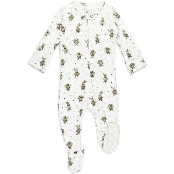L'ovedbaby Organic 2-Way Zipper Footie | Brixy Bunny Shadow