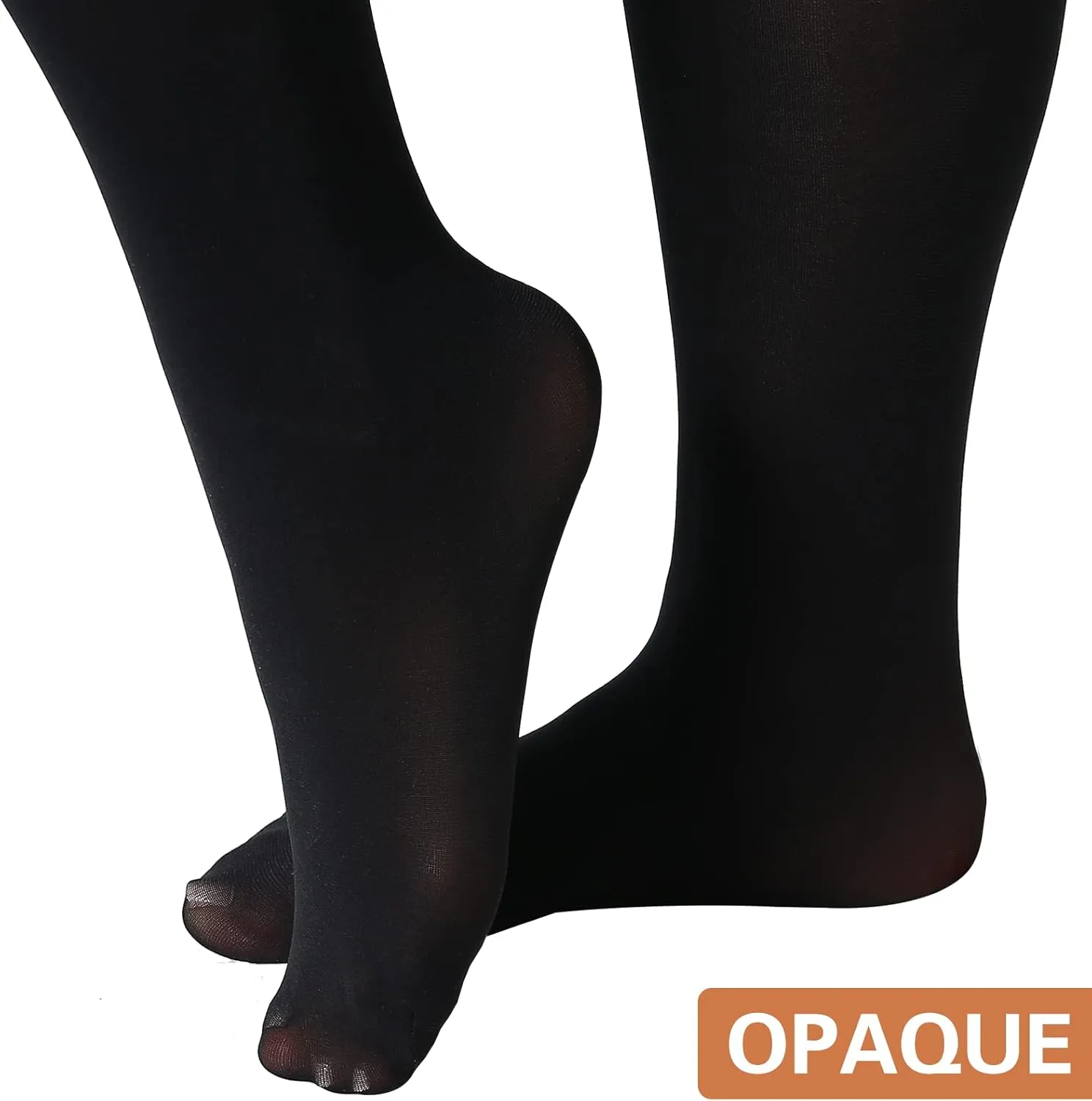 MANZI Women's 2 Pairs Plus Size Control Top Tights Ultra-Soft Panty Hose