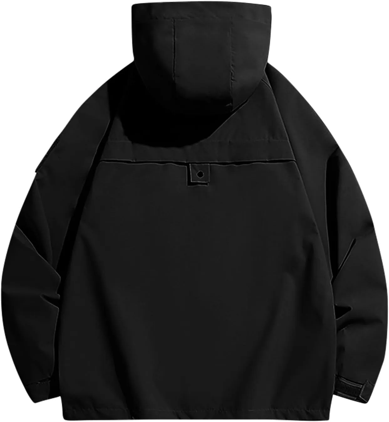 Mens Rain Jacket Drawstring Lightweight Waterproof Rain Coats Ponchos Sun Protective Outdoor Jacket with Hooded