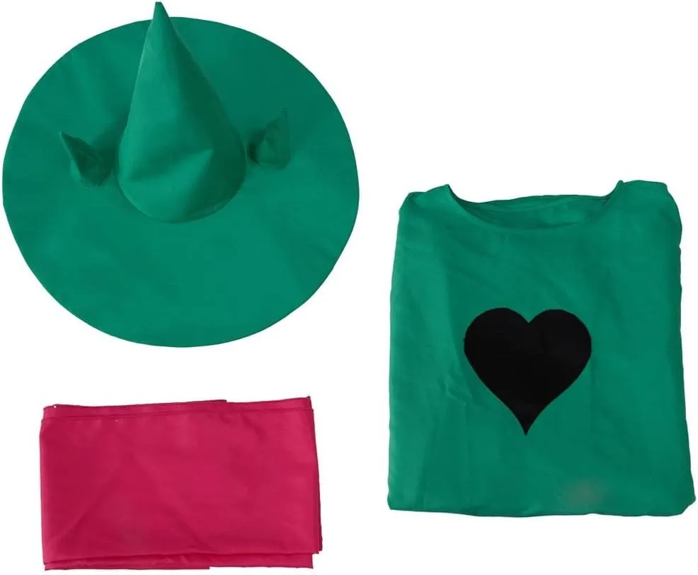 MyheroCos Deltarune Ralsei Cosplay Costume Adult Ralsei Cape Cloak with Hat and Scarf Outfit