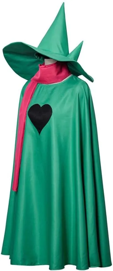 MyheroCos Deltarune Ralsei Cosplay Costume Adult Ralsei Cape Cloak with Hat and Scarf Outfit