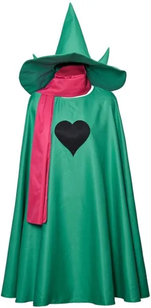 MyheroCos Deltarune Ralsei Cosplay Costume Adult Ralsei Cape Cloak with Hat and Scarf Outfit
