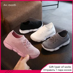 New Baby Sneakers 2020 Fashion Children's Flat Shoes Baby Kids Girls Shoes Stretch Breathable Mesh Sports Running Shoes