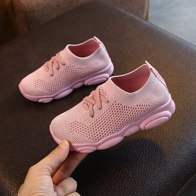 New Baby Sneakers 2020 Fashion Children's Flat Shoes Baby Kids Girls Shoes Stretch Breathable Mesh Sports Running Shoes