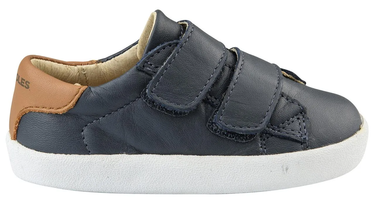 Old Soles Boy's Toddy Hook and Loop Closure Sneaker Shoes, Navy