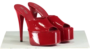 Paris Texas Red Patent Leather Platform Mules UK 4 EU 37