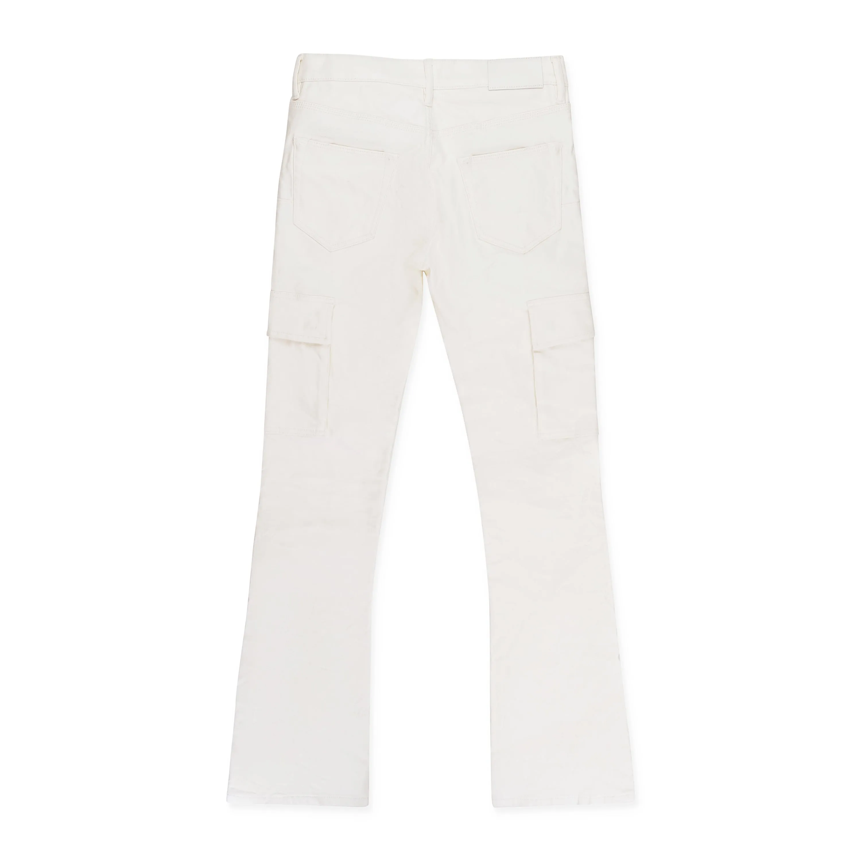 PATENT FILM CARGO FLARE WHITE SKINNY JEANS