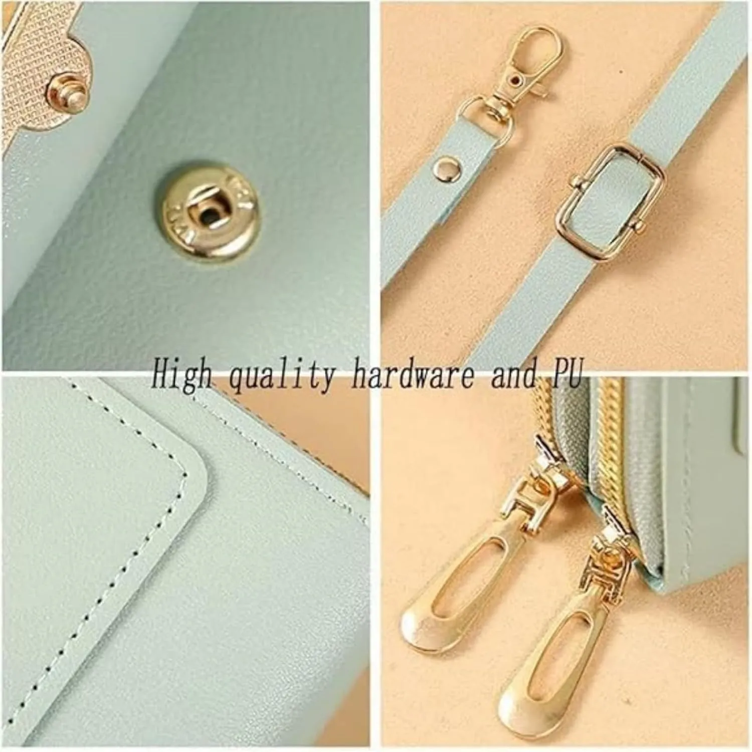 Popularate Anti-Theft Leather Bag, Touchscreen Phone Wallet PU Leather Crossbody Bag for Women Travel Sling Purse Chest