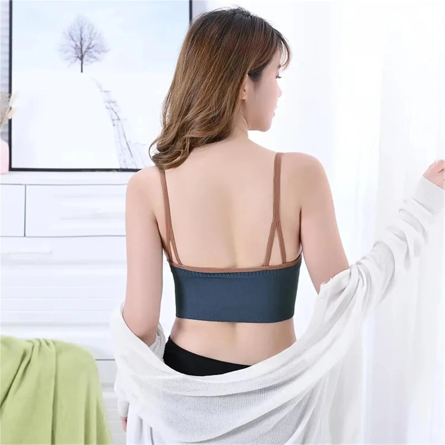 Push Up Camisole Padded Bra Top Suspender Printed Newspaper Female Soft Sleeveless Tube