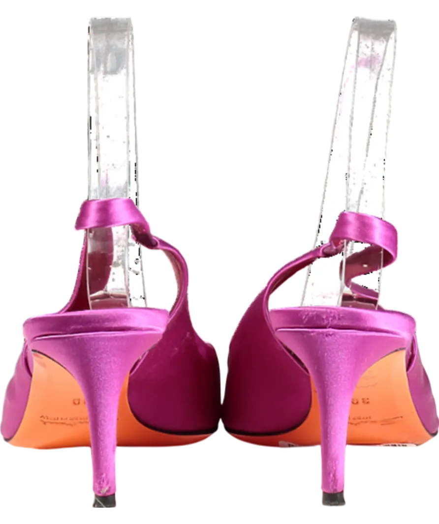 Santori Pink Elegant Satin Slingback Pumps UK 6 EU 39 