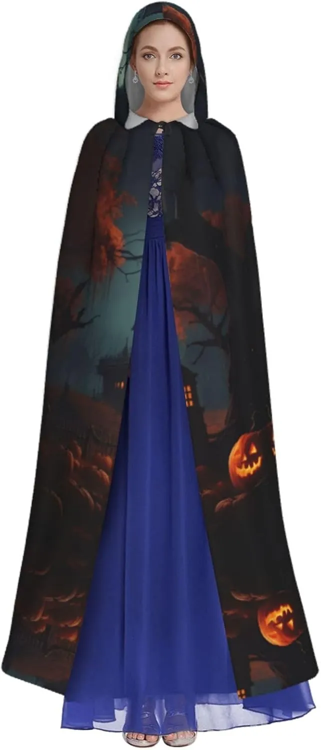 Scary Halloween Cape Cloak Adults Hooded Cloak For Women Men Halloween Costumes Christmas Cosplay