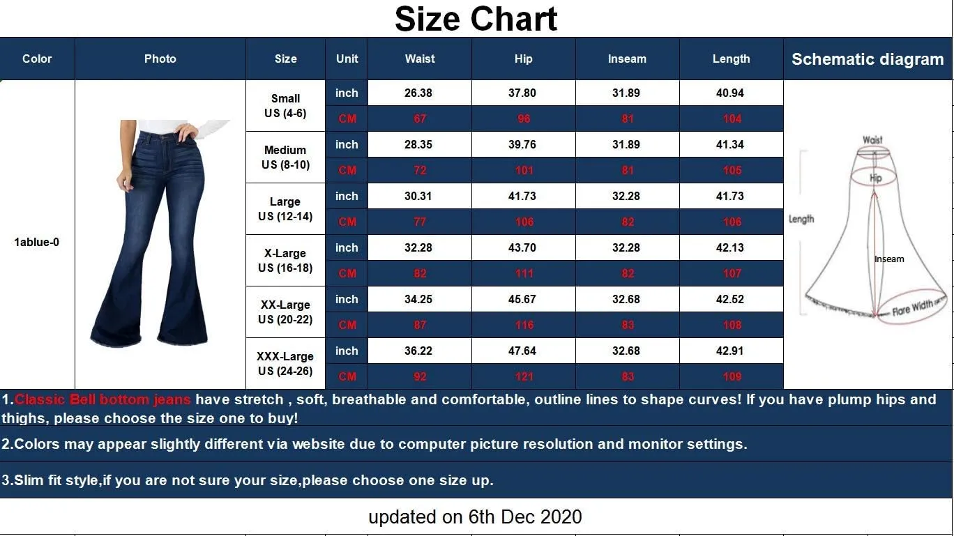 SeNight Women Bell Bottom Jeans Elastic Waist Ripped Flared Jean Destroyed Raw Hem Denim Pants