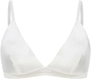 SilRiver Women's Silk Soft Cup Wireless Bra Bralette Top with Smooth Satin