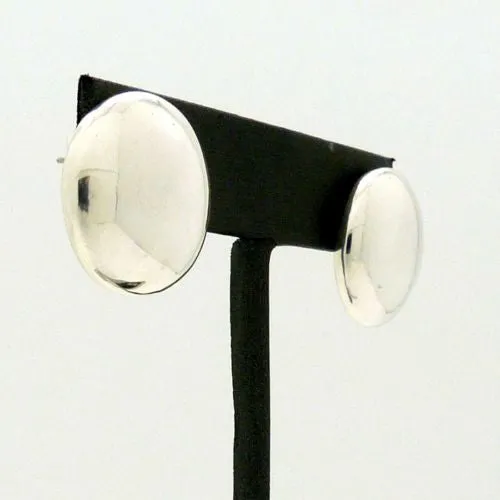 Simon Sebbag Sterling Silver Round Button Earring E2871 Clip