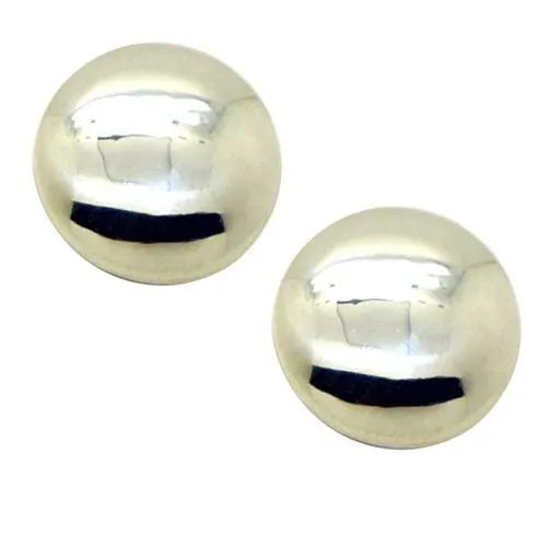 Simon Sebbag Sterling Silver Round Button Earring E2871 Clip