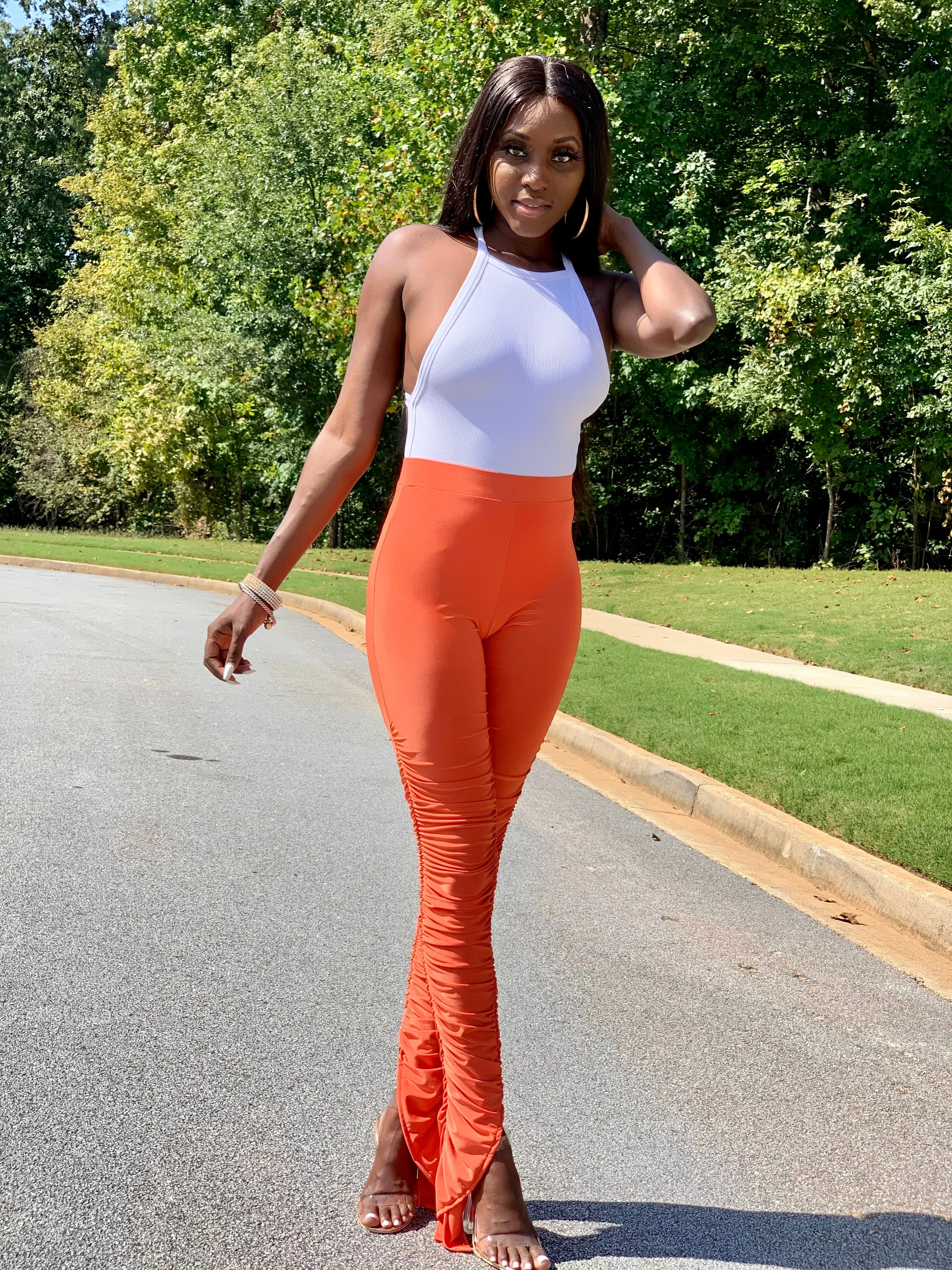 Stay Stacked Pants | Orange - FINAL SALE