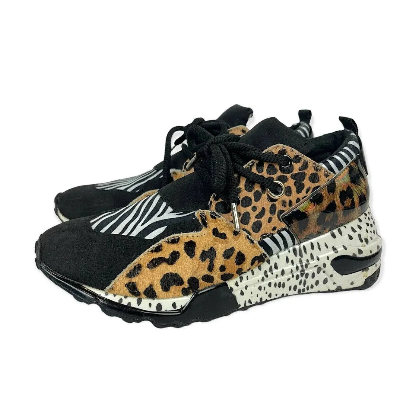 Steve Madden Cliff Animal Print Collage Sneakers - 7