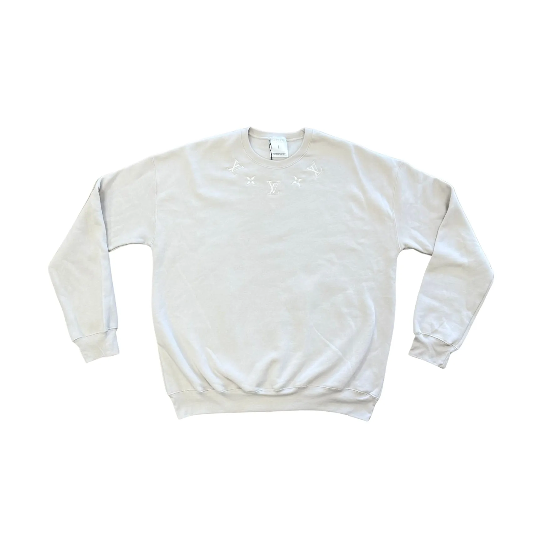 Sweatshirt: LV Monogram Collar Inspired Tan