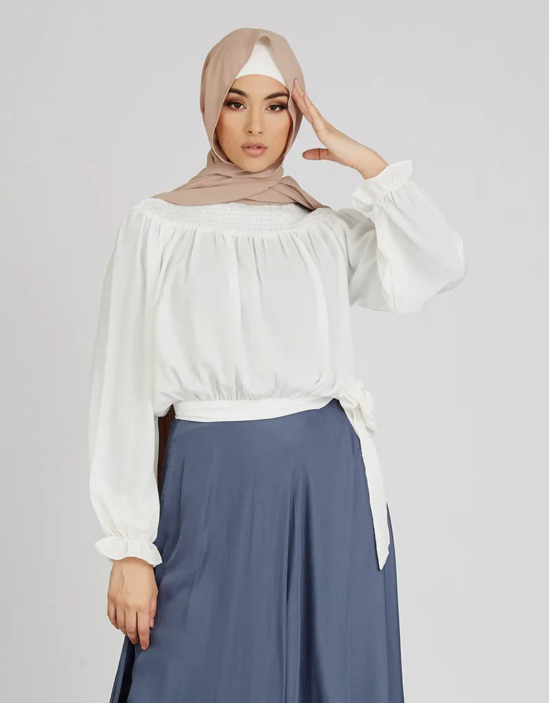 Tie Waist Chiffon Blouse