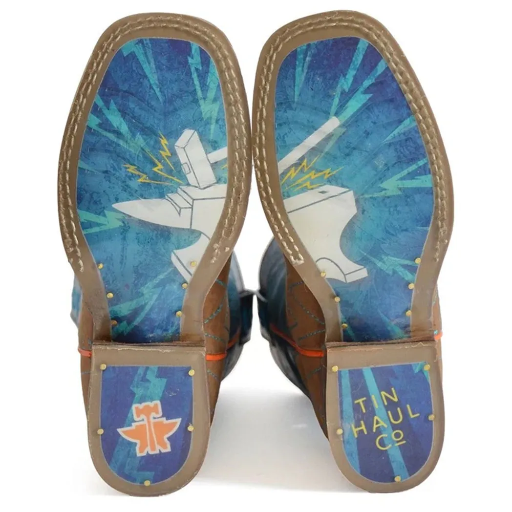 Tin Haul Boy's Zig Zag Anvil Square Toe Boot