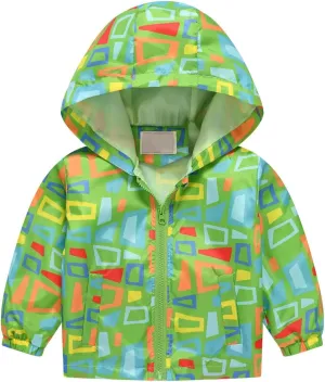 Toddler Baby Boys Girls Butterfly Print Windbreaker Rain Jacket Lightweight Waterproof Hooded Coat Fall Clothes