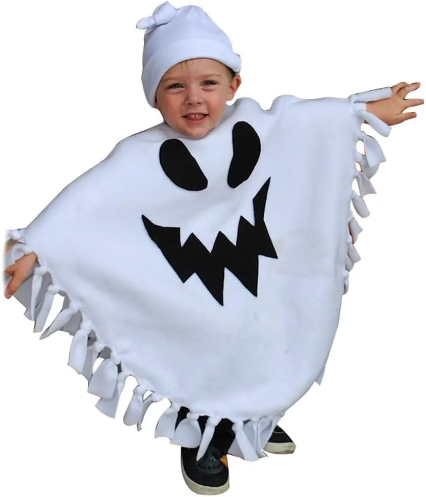 Toddler Kids Baby Girl Boy Ghost Costume Halloween Cloak Cape Hat Funny Cosplay Clothes