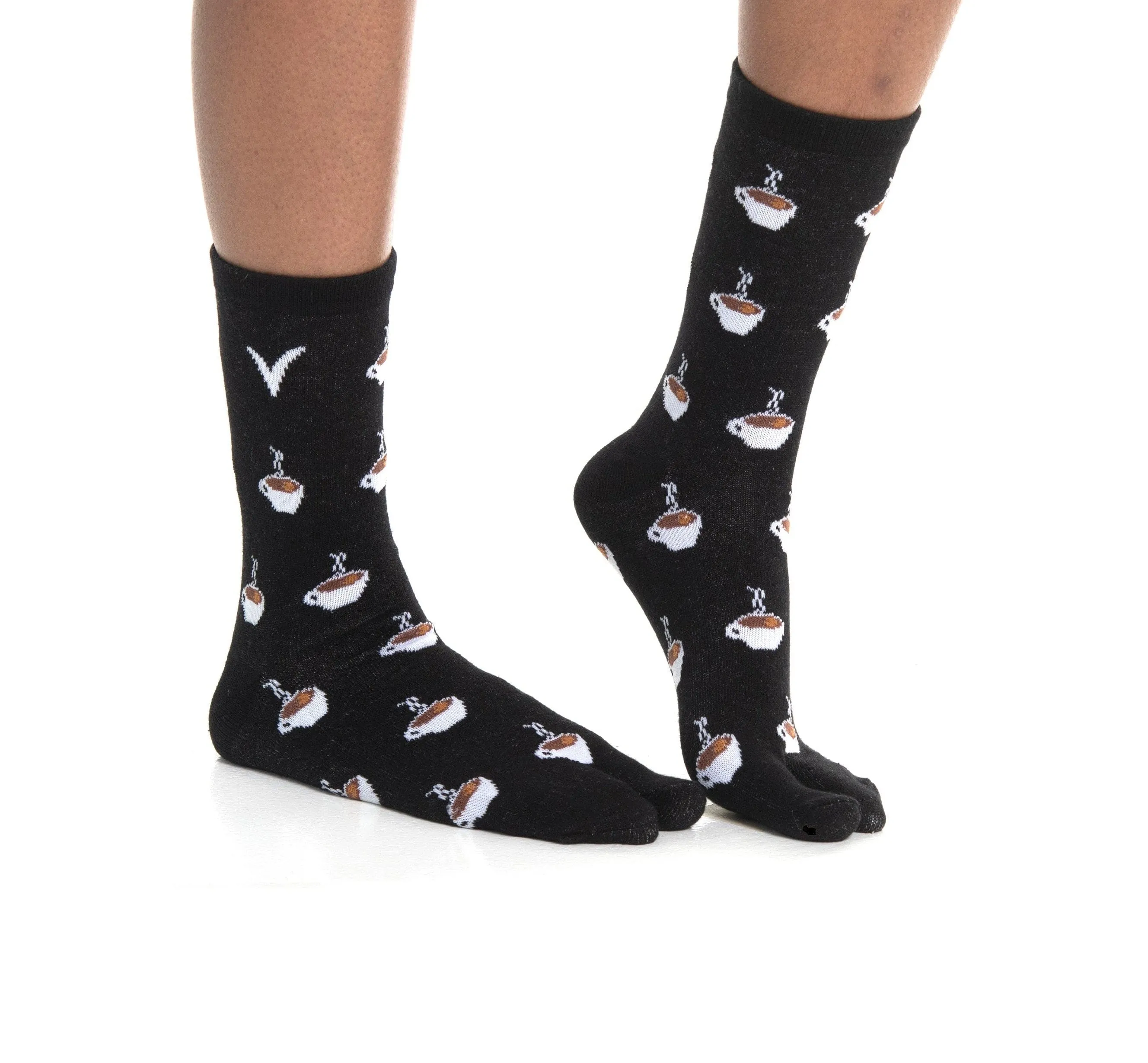 V-Toe Socks, Inc Unisex Flip Flop Tabi Socks - Coffee Cups