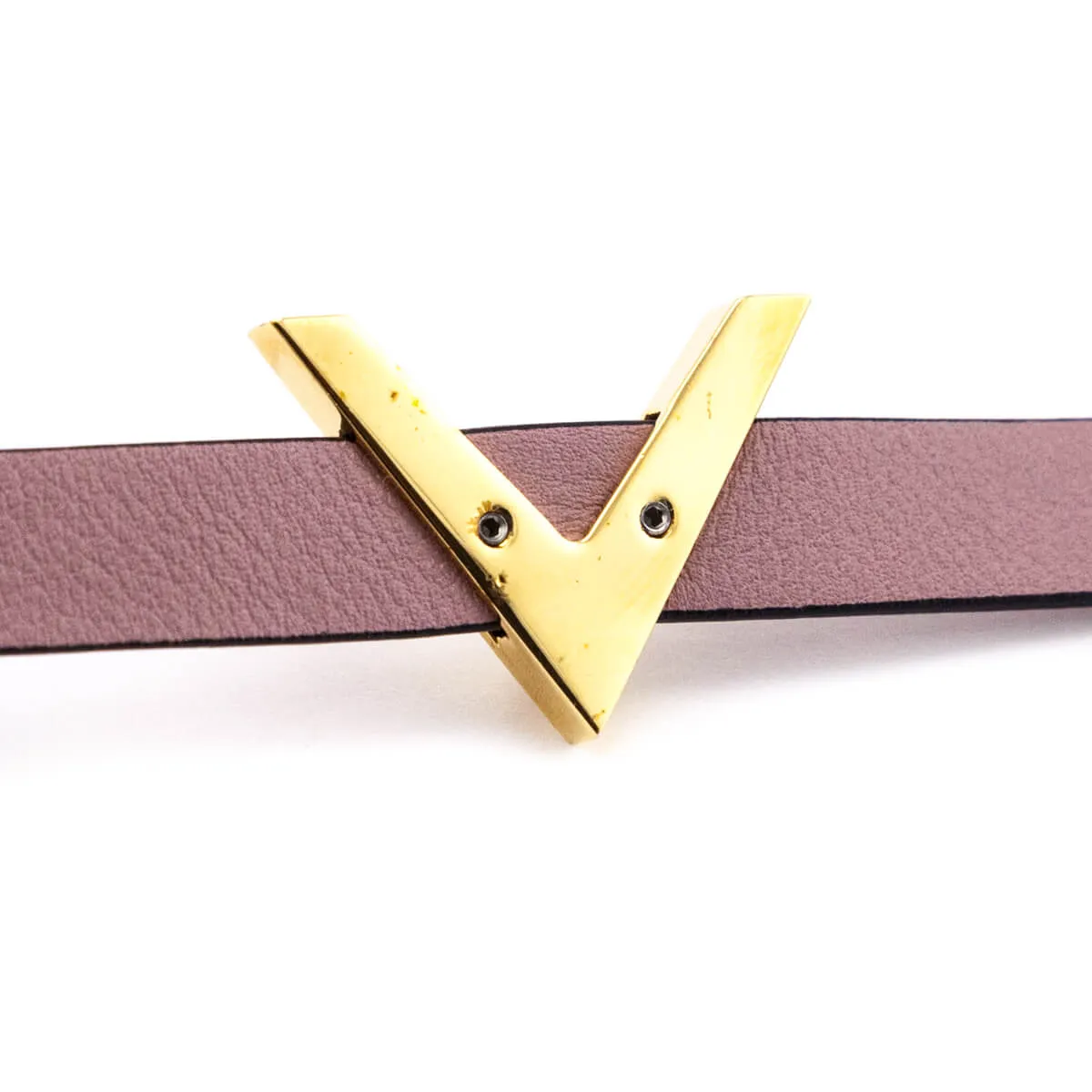 Valentino Blush Leather V Double Tour Bracelet