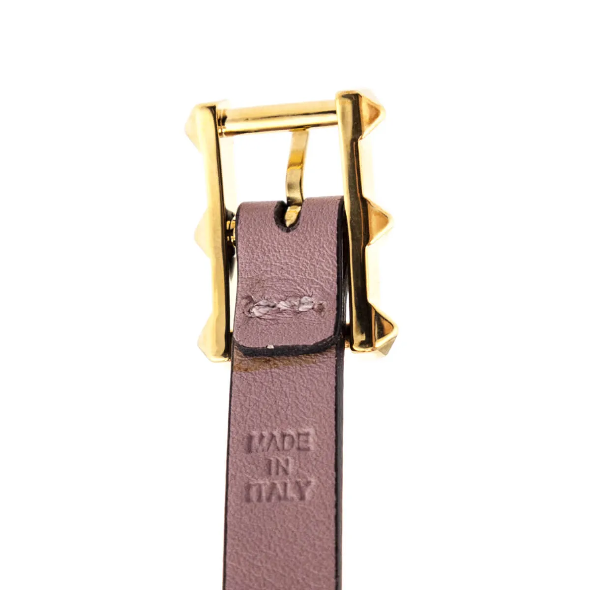 Valentino Blush Leather V Double Tour Bracelet