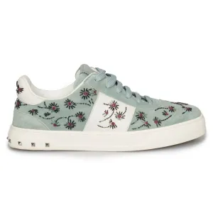 Valentino Flycrew Embroidered Sneaker in Blue