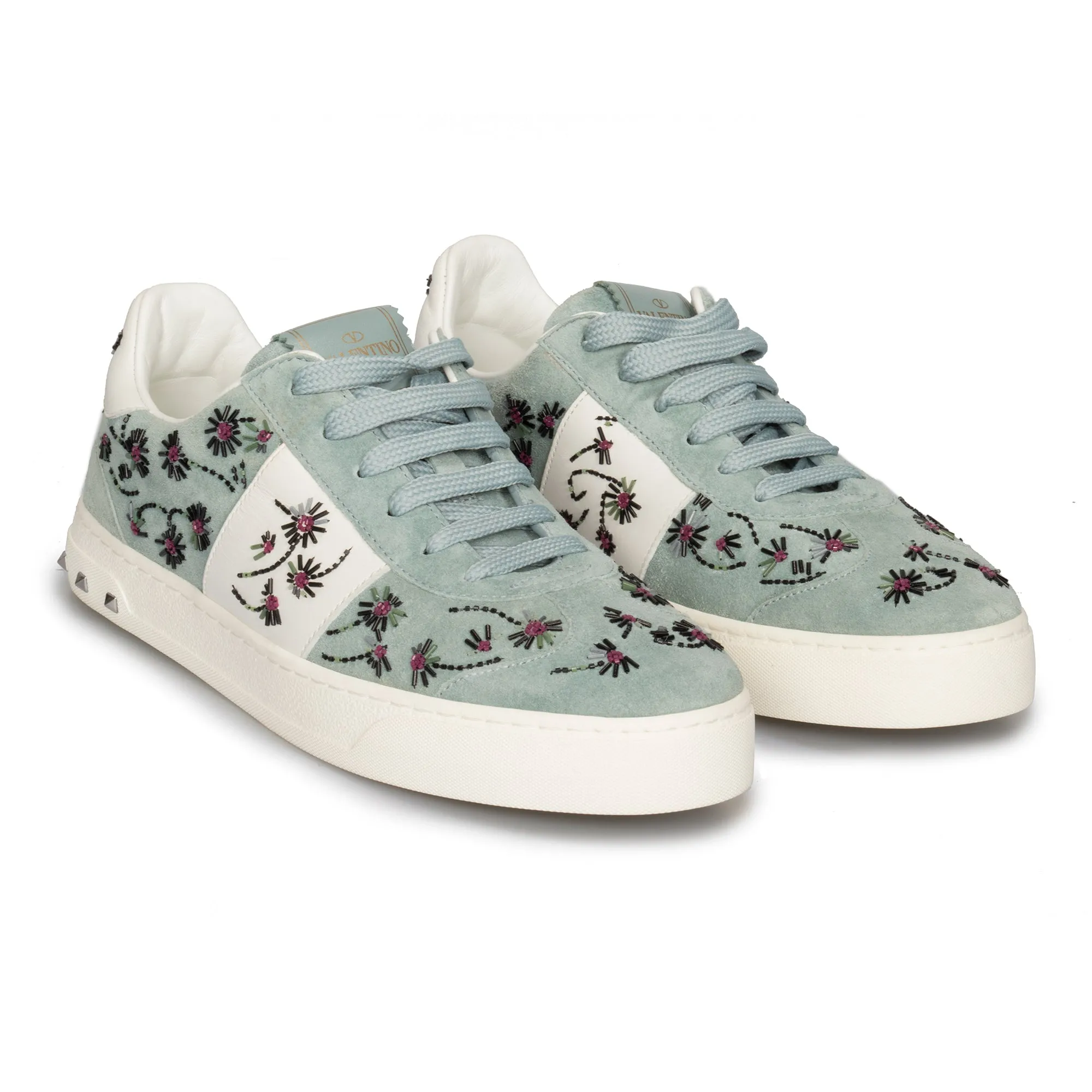 Valentino Flycrew Embroidered Sneaker in Blue
