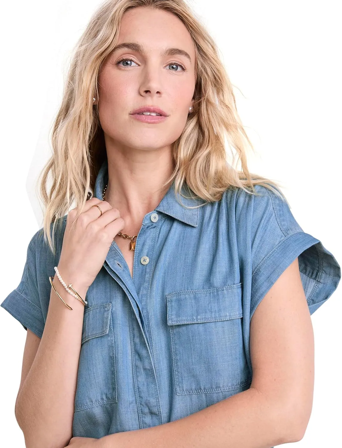 vineyard vines Women's Chambray Utility Margo Shirtdress