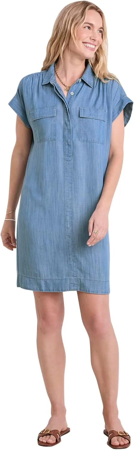 vineyard vines Women's Chambray Utility Margo Shirtdress