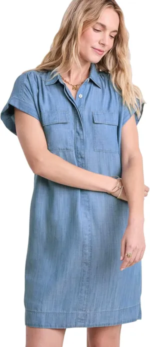 vineyard vines Women's Chambray Utility Margo Shirtdress