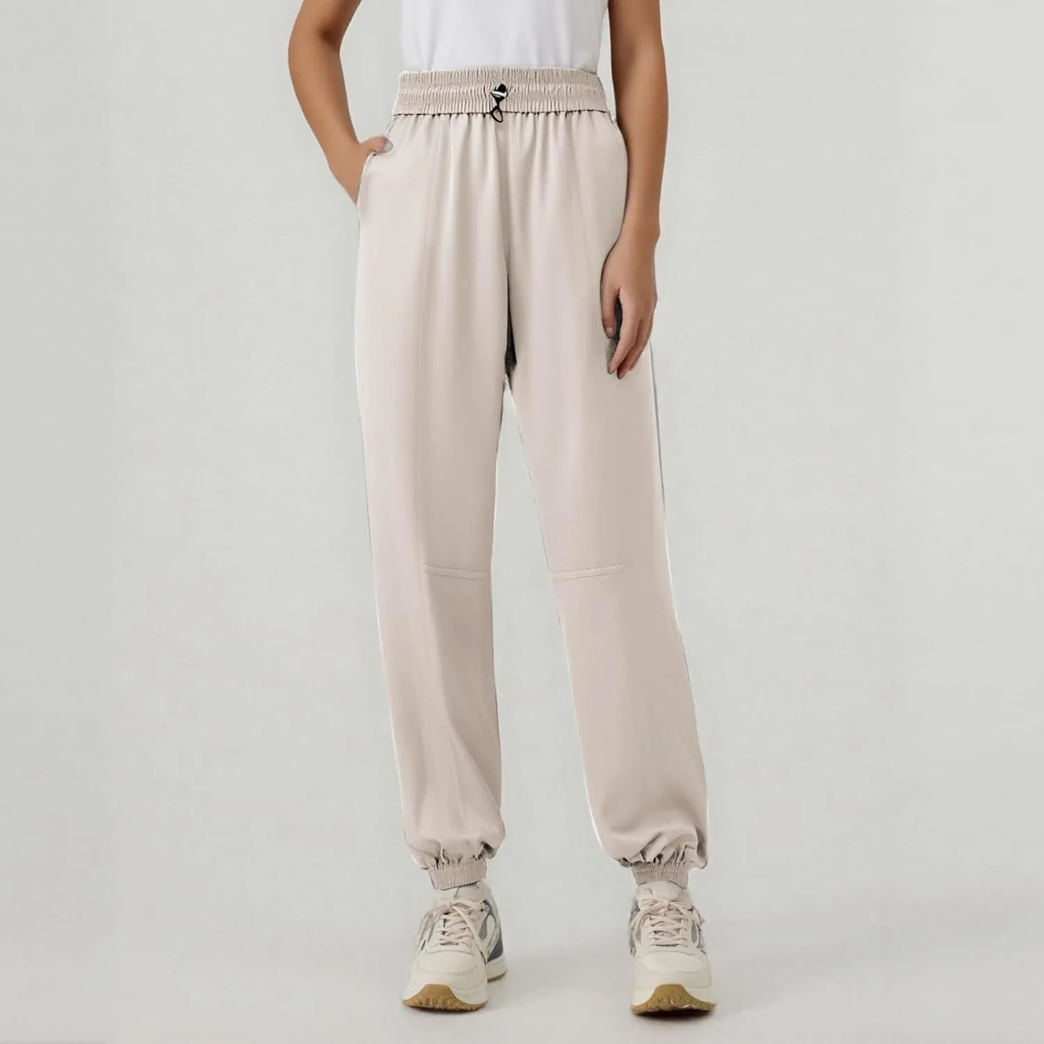 Women Sweatpants Joggers Elastic High Waisted Lounge Travel Casual Cinch Bottom Drawstring Lounge Joggers with Pockets